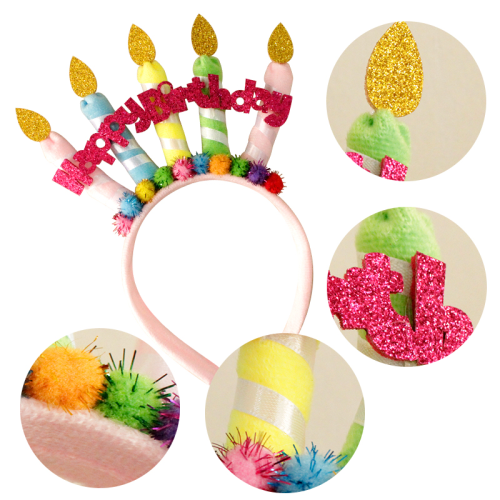holiday party supplies candle hair ball happy birthday headband head buckle birthday party hair accessories dress up