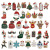 Mixed 40 Christmas Pendants Alloy Dripping Oil Pendant Santa Claus Snowman Tree Elk Ornament Accessories