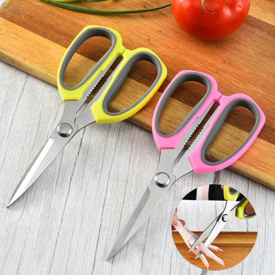 In Stock Wholesale Stainless Steel Strong Kitchen Scissors Multi-Functional Food Strong Chicken Scissors Office Home Scissors