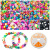 Mixed Boxed 370 PCs Polymer Clay Punch Slice Smiley Fruit Flat Beads Elastic String DIY Bracelet Necklace Accessories