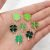 Mixed 48 Drops of Oil Green Clover DIY Ornament Accessories Bracelet Earrings Clover Hanging Piece Pendant Wholesale