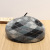 Autumn and Winter Women Beret Rhombus Pure Wool Beret British Retro Fashion Cap Jacquard Plaid Warm Painter Cap