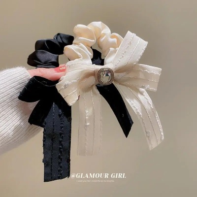 Bow Hair Rope Girl's Heart Hair Band Korean Fashion Hair Ring Simple All-Match Hair Accessories for Fair Lady Headband