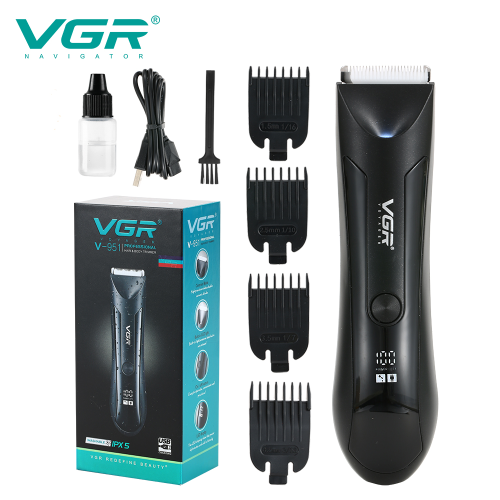 Vgr951 New Cross-Border Conventional Electric Haircut Trimmer Washable Blade Hair Clipper LCD Digital Display Electric Clipper