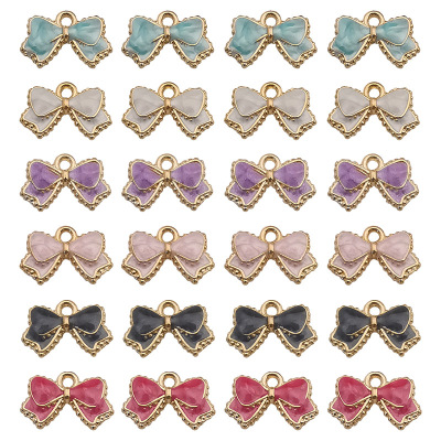 60 Drop Oil Bow Earrings Bracelet Necklace Pendant Keychain Pendant Material Package DIY Ornament Accessories