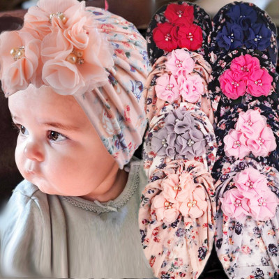 American New Printing Four-Piece Jewelry Baby Children's Printing Seamless Tam-O'-Shanter Baby Hair Accessories in Stock