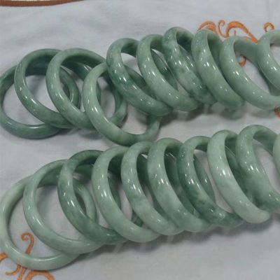 Xinjiang Wangfu Bracelet Female Genuine Blue and White Green Floating Flower Jade Bracelet to Give Mom