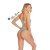 New One-Word off-the-Shoulder Tube Top Swimsuit Sexy Backless One Piece Swimsuit High Fork Triangle Tied Swimsuit Bikini