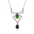 Halloween Jewelry Exaggerated Personalized Three-Piece Spider Necklace Earring Ring Retro Emerald Accessories Set