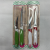 2Pc Fruit Knife Set Stainless Steel Color Handle Tooth Mouth Kitchen Knife Gadget Blister Packaging Mixed Color