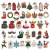 Mixed 96 Christmas Dripping Oil Alloy DIY Ornament Accessories Santa Snowman Bell Elk Bracelet Small Pendant