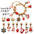 Amazon Hot Sale Christmas Children's Bracelet Set Handmade DIY Large Hole Beaded Gold Beads Bracelet Gift Box