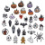 Mix 20 Black Bottom Dripping Oil Halloween Skull Pumpkin Spider Ghost House Creative Dripping Oil Small Pendant