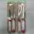 2Pc Fruit Knife Set Stainless Steel Color Handle Tooth Mouth Kitchen Knife Gadget Blister Packaging Mixed Color