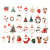 Mixed 96 Christmas Dripping Oil Alloy DIY Ornament Accessories Santa Snowman Bell Elk Bracelet Small Pendant