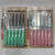 Ny30 6Pc Fruit Knife Set Stainless Steel Color Handle Tooth Mouth Kitchen Knife Gadget Blister Packaging