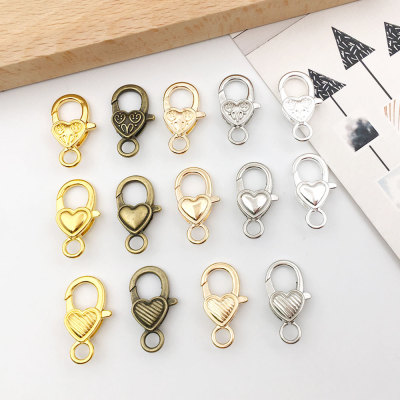 Heart Shaped Lobster Buckle DIY Keychain Accessories Box and Bag Hardware Lobster Buckle Zinc Alloy Love Shape Lobster Buckle
