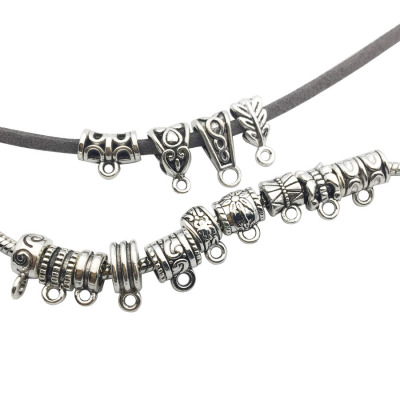 DIY Alloy Ornament Material Tibetan Silver Tee Hanging Head Bracelet Necklace Buckle Hanging Ring Spacer Beads Pendant Connection Elbow