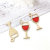 Alloy Dripping Oil Red Wine Bottle Red Wine Glass Coconut Tree Small Pendant Earrings Necklace Creative DIY Ornament Accessory Material Package