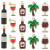 Alloy Dripping Oil Red Wine Bottle Red Wine Glass Coconut Tree Small Pendant Earrings Necklace Creative DIY Ornament Accessory Material Package