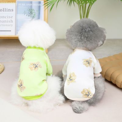 2022 Lolita Bear Hoodie Thick Version Milk Silk Fabric Dog Clothes Fashionable Simple Pet Dog Clothing