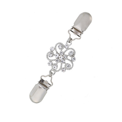 New Wedding Platinum Diamond-Embedded Sweater Clip European and American Fashion Scarf Buckle Collar Anti-Exposure Corsage Accessories