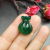 Ice Transparent Agate Purse Pendant White Powder Green Canary Stone Small Pendant Crystal Ornament Inlaid Accessories