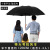 Large 27-Inch Manual Triple Folding Umbrella Rain and Rain Dual-Use Black Rubber Umbrella Folding Business Umbrella Men and Women Printed Logo Advertising Umbrella