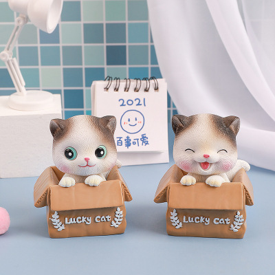 Cat Meow Xiaole Car Decoration Creative Car Interior Shaking Head Ornament Cute Pet Lucky Cat Simulation Car Accessories