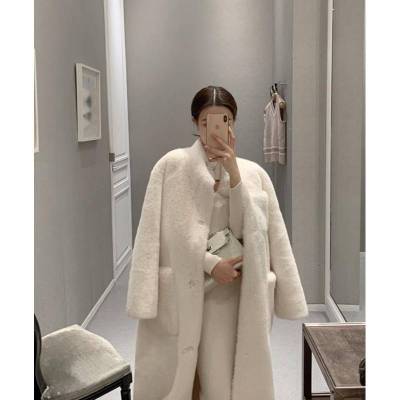 Lamb Wool Long-Cut Coat Winter Coat for Women Autumn and Winter Wild Loose Mid-Length Thick Fur One