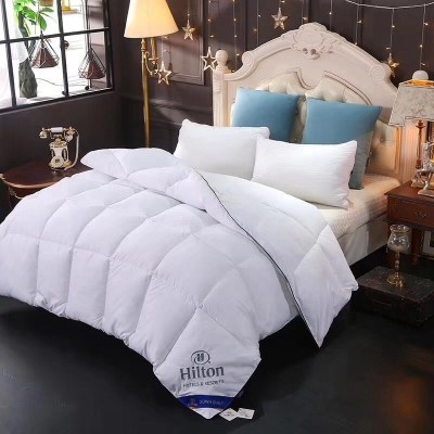 Factory Direct Sales Hilton Duvet Hotel Autumn and Winter Double Thermal Feather Silk Quilt Free Packaging Docking Live Delivery