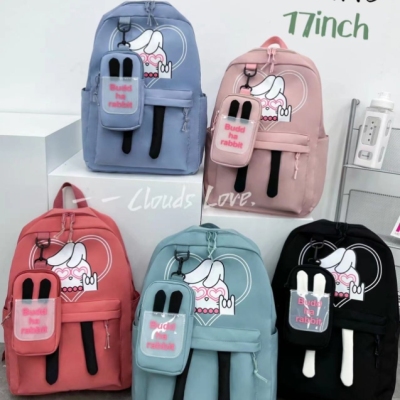 Korean Harajuku College Style Schoolbag Female Junior and Middle School Students Large Capacity Student Backpack Fresh Contrast Color College Style Backpack