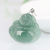 Natural Myanmar Fake Jadeite Oil Green Buddha Maitreya Buddha Pendant S925 Silver Necklace Ice Jade Pendant for Women