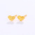 Compact Mini Heart Carven Design Stud Earrings Plated 24K Gold Ear Bone Stud Earrings Wholesale Children's Earrings