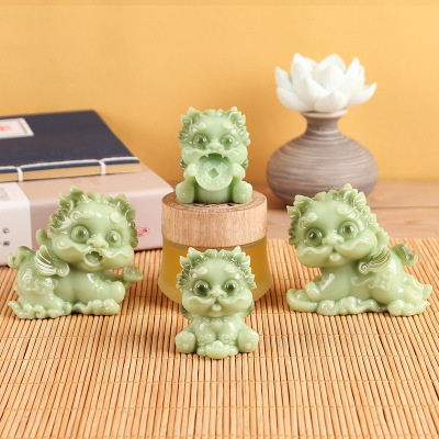 Cute Imitation Jade Decoration Resin Craft Ornament NAFU Gift Creative Home Decoration Car Decoration