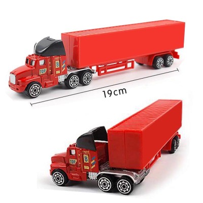 1:64 Alloy Truck American Truck Alloy Car Model Container Truck Platform Trolley Simulation Model