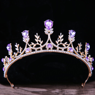 Bridal Headdress European-Style Wedding Dress Bridal Crown Popular Birthday Adult Ceremony Performance All-Match Hair Accessories Crown