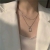 Korean Style Double Layer Twin Irregular Geometric Figure Pendant Necklace Female Personality Simple Sweet Cool Style Clavicle Chain Sweater Chain