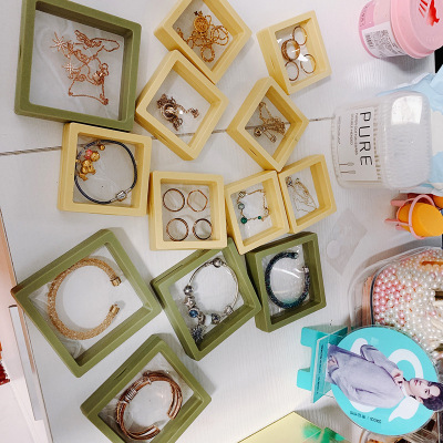 PE Film Jewelry Storage Box Hand Jewelry Necklace Earrings Earrings Display Box Transparent Film Suspension
