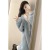 Autumn and Winter Elegant Lady Milk Blue Mink Fur Loose and Lazy Style Thickening Cardigan Sweater Coat for Women