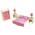 Baby Girl Play House Mini Simulation Children's Small Furniture Doll House Toy Bed Kitchen Sofa Model Set Pink