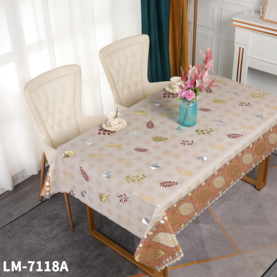 PVC Gold-Dot Table Cloth Waterproof Oil-Proof Disposable PVC Table Runner Cross-Border Table Cloth for Party Holiday