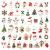 Mixed 96 Christmas Dripping Oil Alloy DIY Ornament Accessories Santa Snowman Bell Elk Bracelet Small Pendant