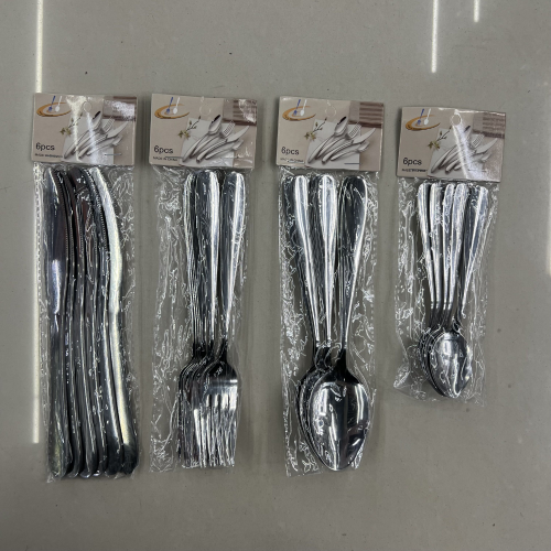 Kenya Africa Hot Sale Stainless Steel Tableware Small round Head Light Handle Dining Knife Steak Knife and Fork Spoon Ice Spoon Kitchenware