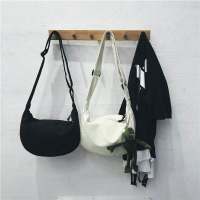 Factory Canvas Bag Simple Crossbody Dumpling Bag Korean Style Single Shoulder Crossbody Female Student Canvas Bag Men and Women Korean Style Ins