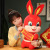Cute National Style Rabbit Plush Toy Doll Ragdoll Girls' Throw Pillow Birthday Gift Year of Rabbit Mascot Doll