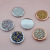 Crystal Stick-on Crystals round Double-Sided Mirror Portable Mini Pocket Mirror 70 Snap Button Gold Rose Gold Silver Small Mirror
