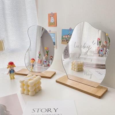 INS Korean Irregular Makeup Mirror Simple and Fresh Dormitory Dressing Table Decoration DIY Writing Mirror