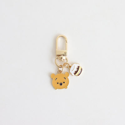 Ins Cute Poop Winnie the Pooh Keychain Cartoon Airpods Pendant Couple Accessories U Disk Anti-Lost Ornament