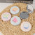 Cute Ins Portable Small Mirror Pu Makeup Mirror Portable Dormitory Cosmetic Mirror with Handle Dressing Mirror Portable Mirror